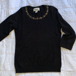 Ellen Tracy 100% cashmere embellished sweater M